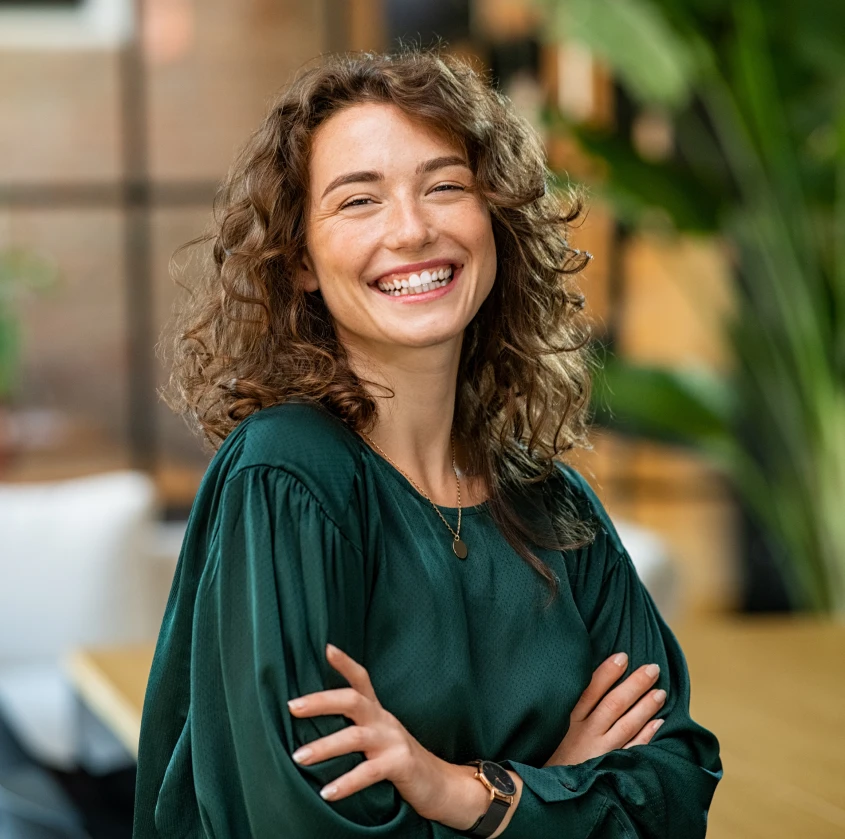 A smiling patient relaxed and comfortable